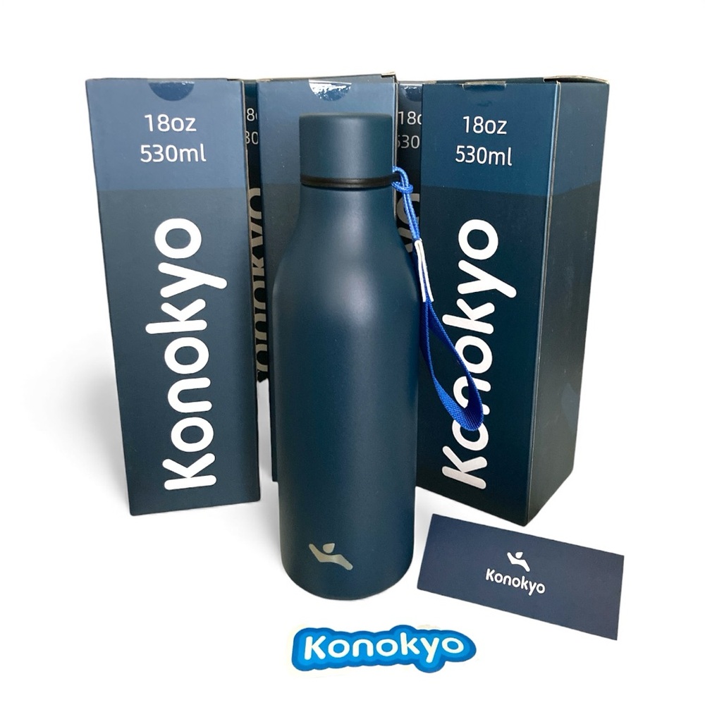 5 Konokyo 18oz insulated Water Bottles Blue Great For Gifts or Crafts New